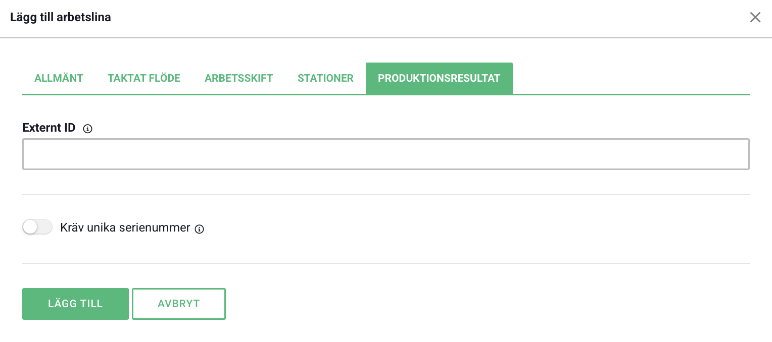 Ny lina - produktionsresultat Ny lina - produktionsresultat