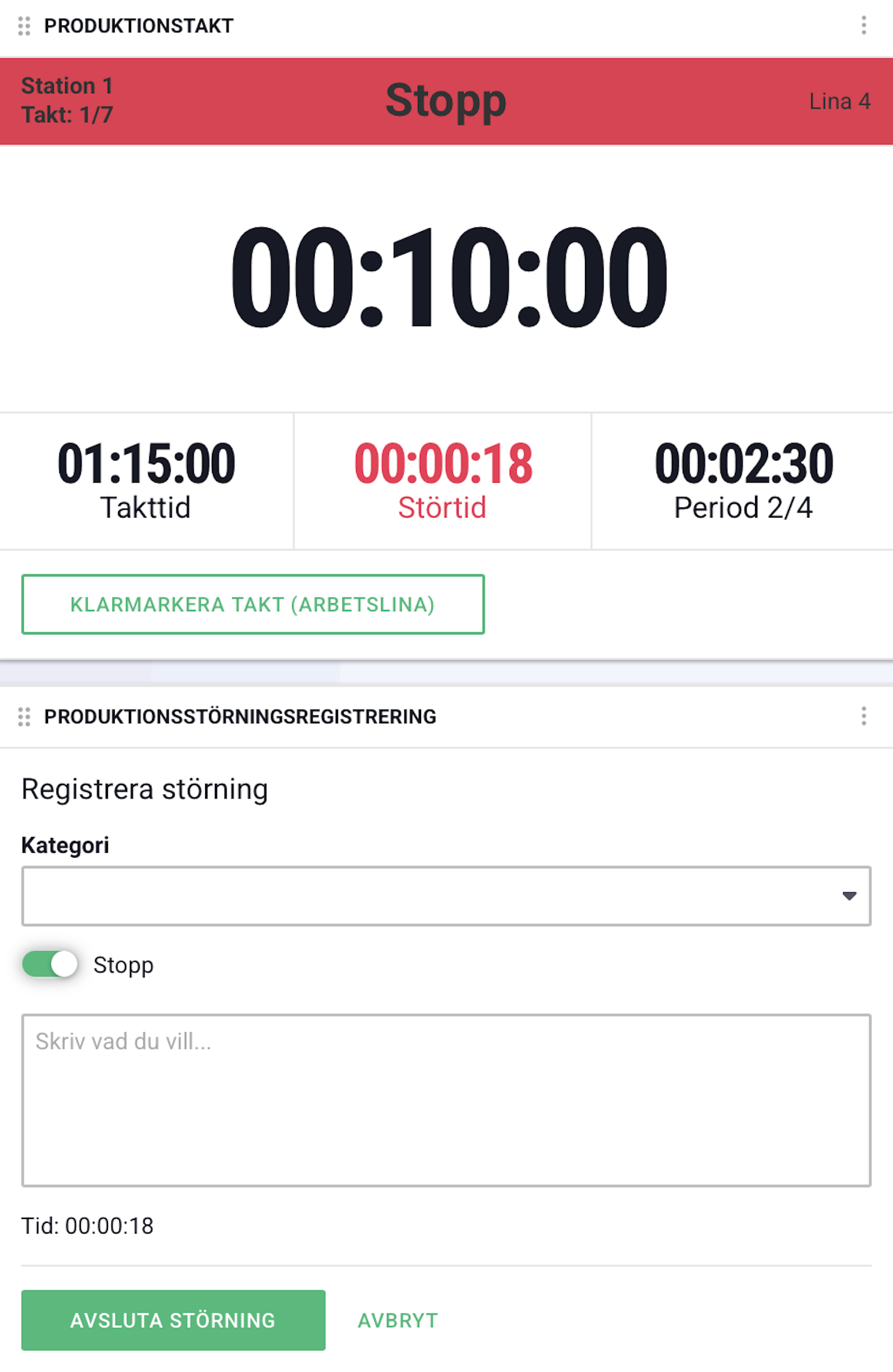 Röd taktklocka
