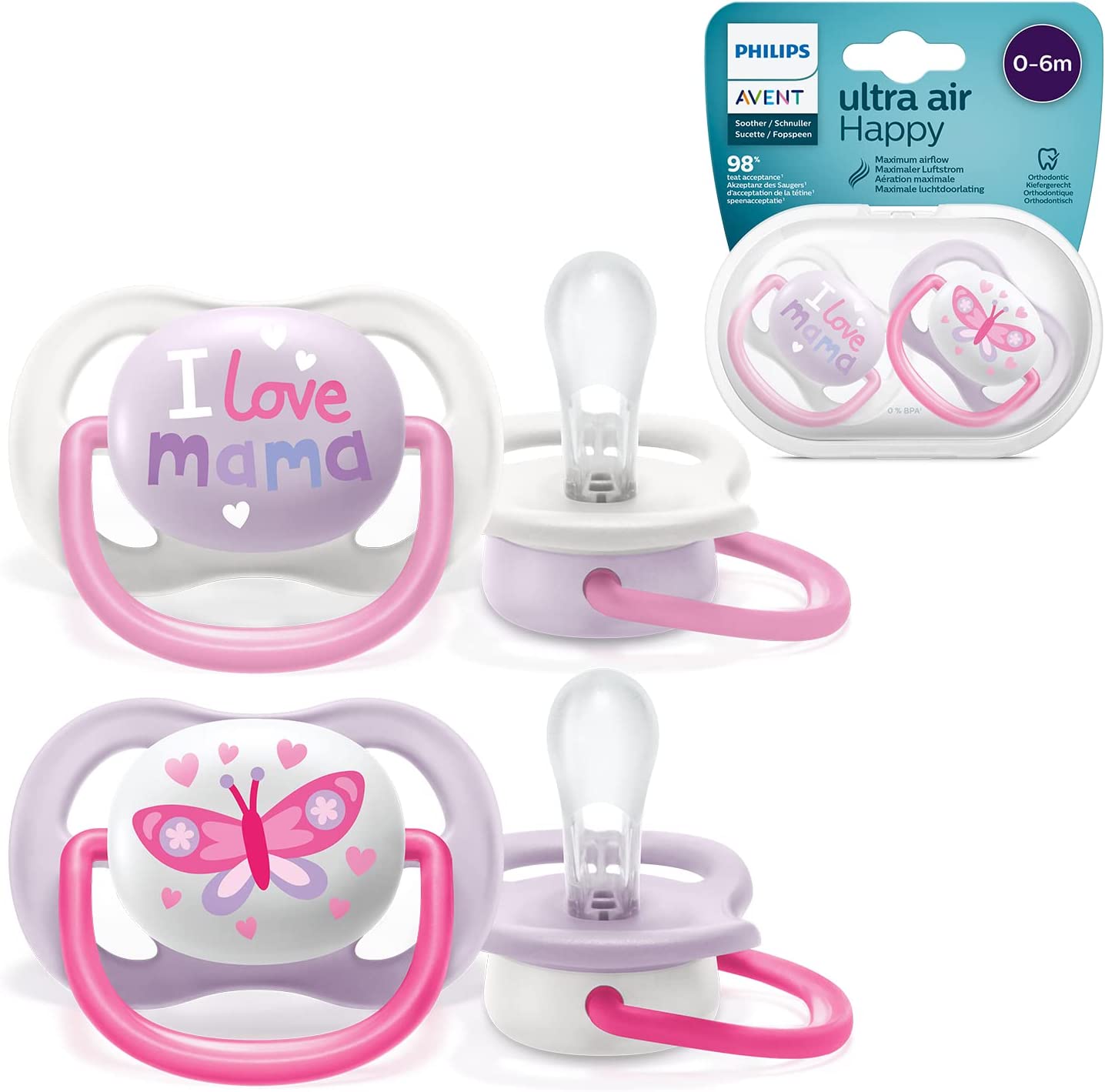 avent-2-succhietti-ultra-air-0-6m-femmina-mama