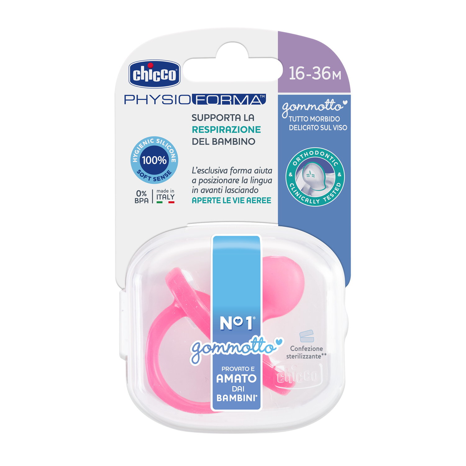chicco-gommotto-physioforma-soft-12m-rosa-sil-1pz