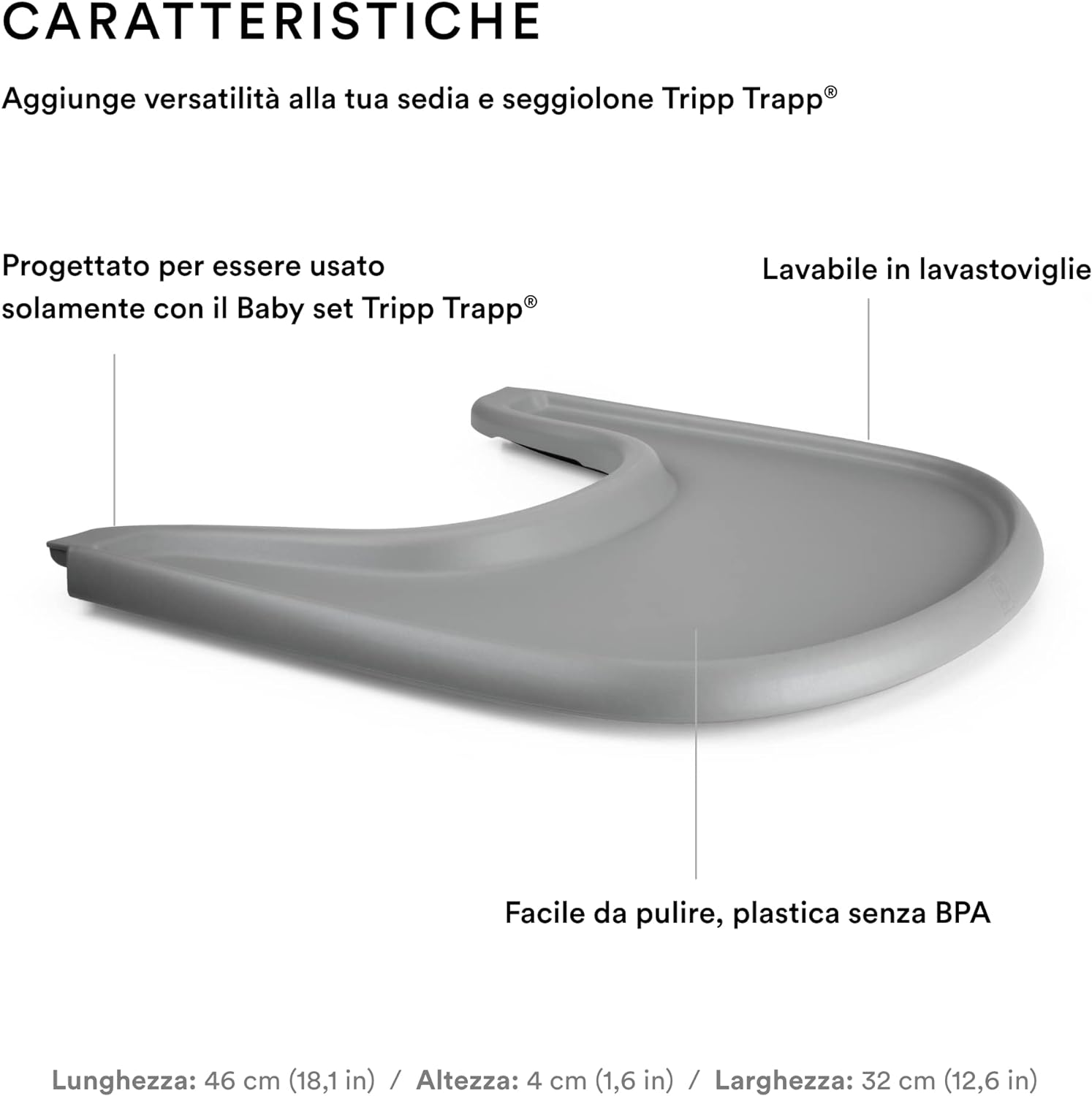 Stokke Vassoio per Sedia Tripp Trapp Storm Grey
