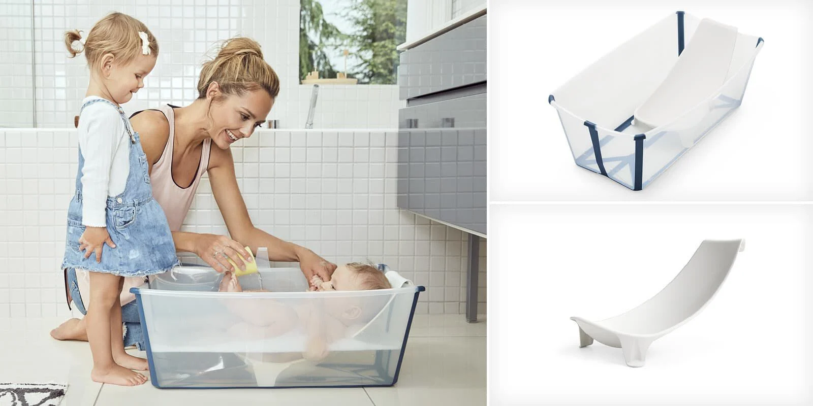 Stokke Flexi Bath con Supporto per Neonati  Trasparent Blue