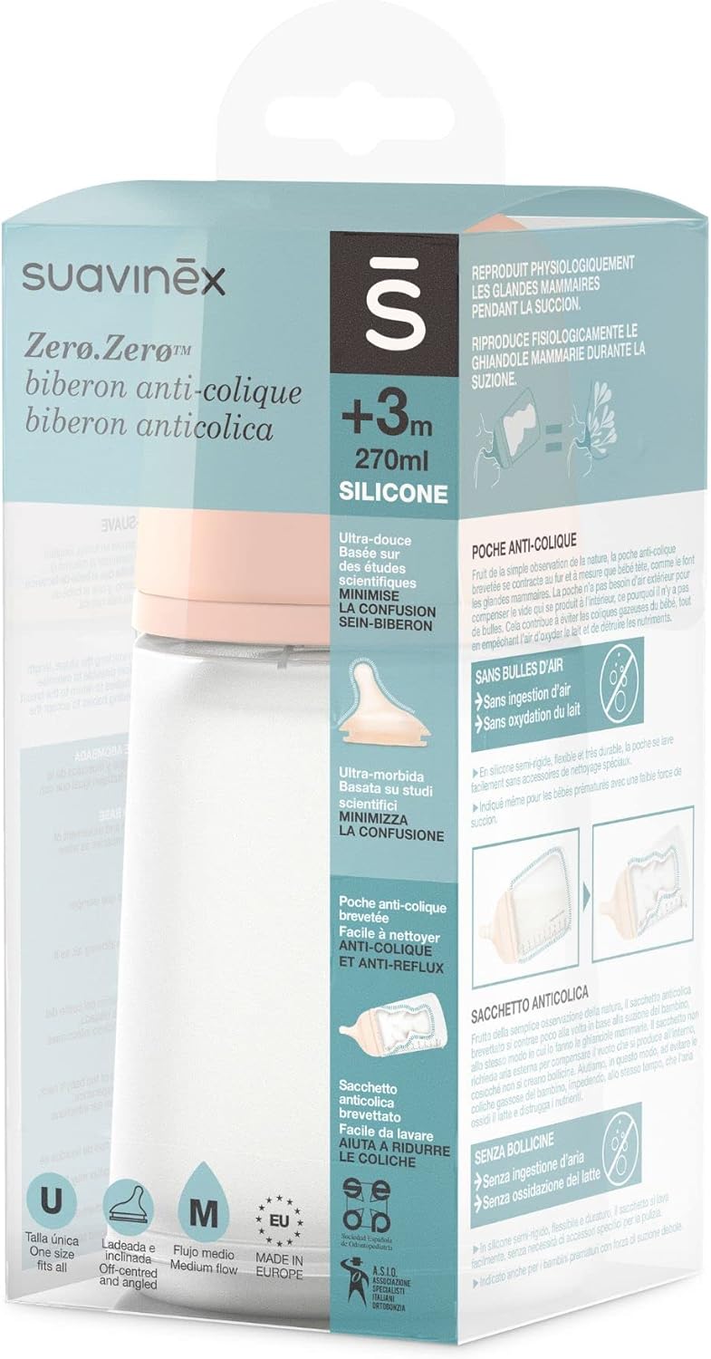 Suavinex Biberon Anticolica Zero.Zero Flusso Medio 270ml