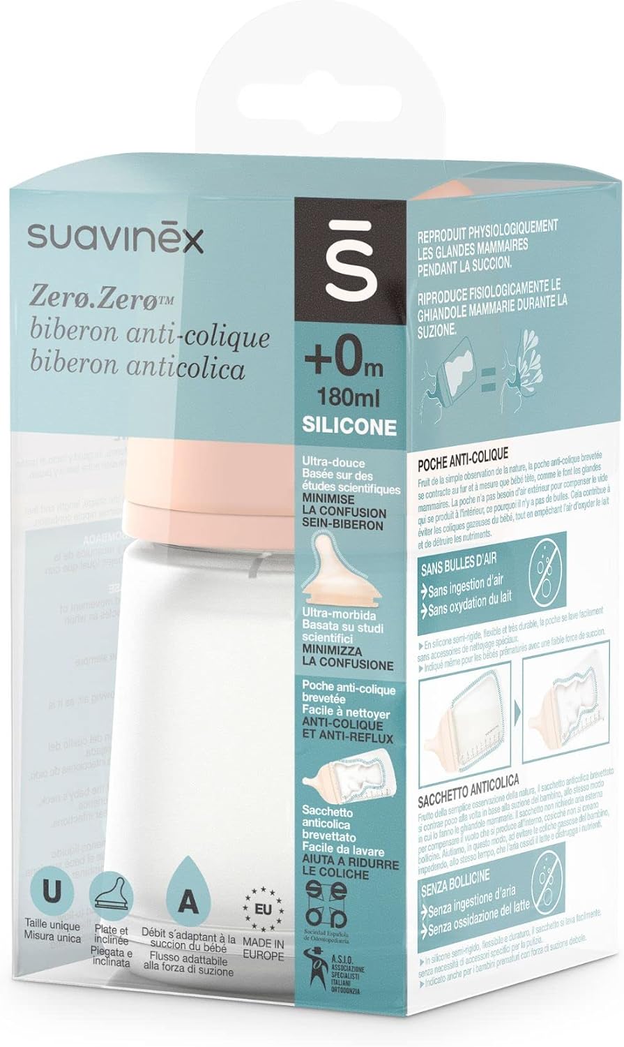 Suavinex Biberon Anticolica Zero.Zero Allattamento  180ml