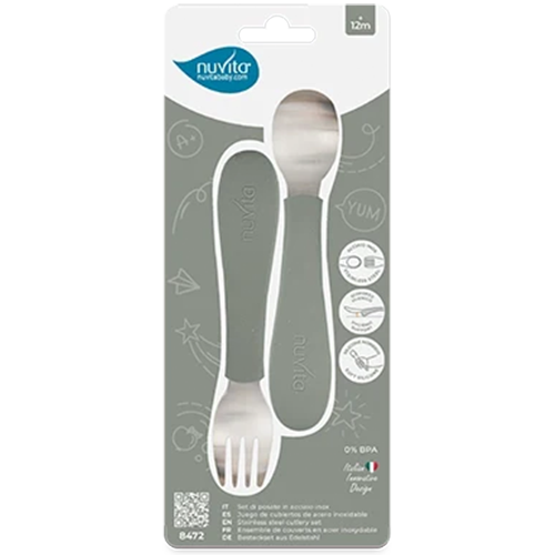 Nuvita Set Posate 12+mesi Verde