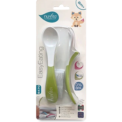 Nuvita Set Posate Easy Eating 6+mesi Verde