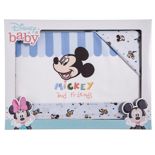 Disney Baby Set per Letto Completo 3pz Topolino e Friends Blu