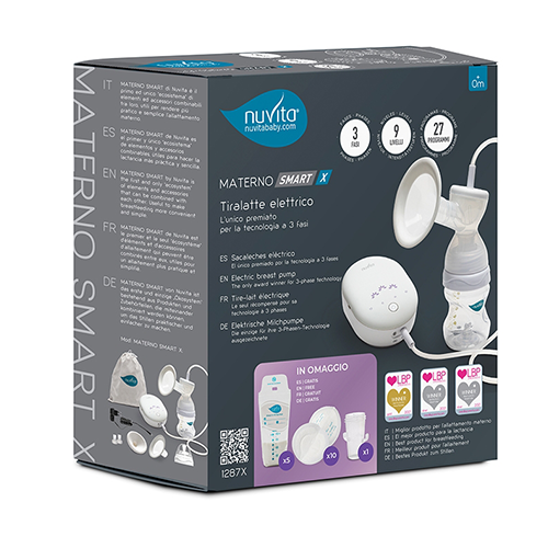 Nuvita Materno Smart- Tiralatte Elettrico a 3 Fasi con coppa seno Intercambiabile
