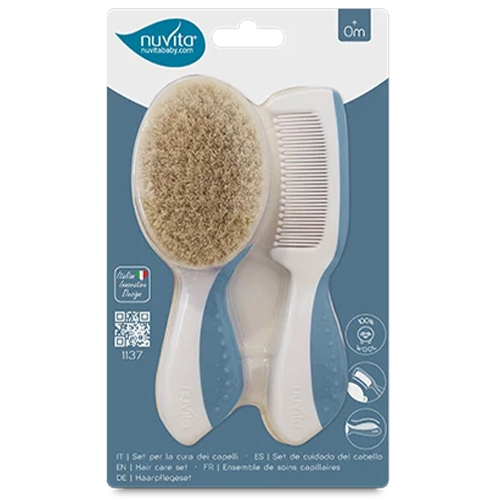Nuvita Kit Spazzola e Pettine Blu