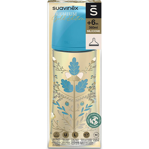Suavinex Gold Biberon SIL SX PRO 360ml Azzurro