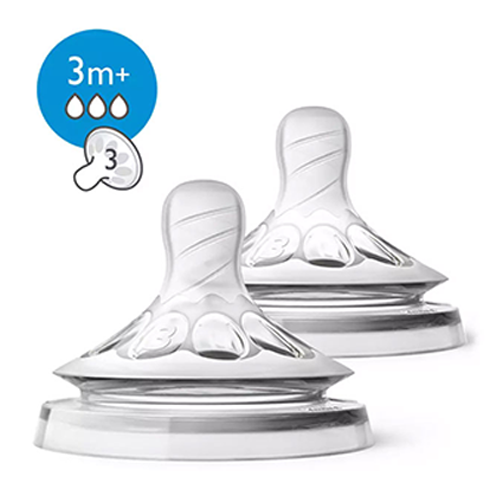 Philips Avent 2 Tettarelle Natural Flusso Medio 3 Fori 3m+