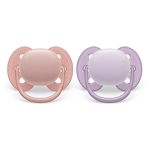 Philips Avent 2 Succhietti Ultra Soft 0-6 M  Lilla-Rosa