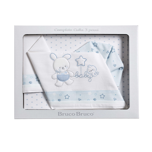 BrucoBruco Set per Culla Completo 3pz Coniglietto Uccellino
