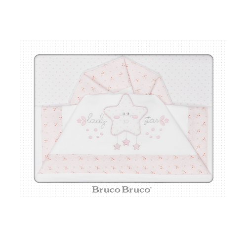 BrucoBruco Set per Culla Completo 3pz Ricamo Lady Star
