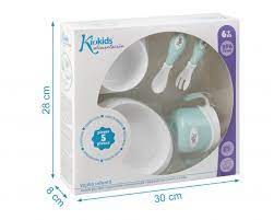 Set Stoviglie Infantili di Kiokids  azzurro