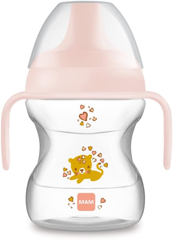 Mam Learn To Drink Cup 190ml Con Extra Soft Spout e Manici Rosa