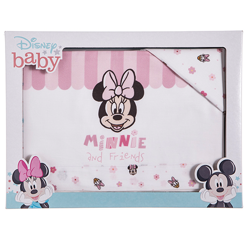 Disney Baby Set per Letto Completo 3pz Minnie e Friends Rosa Chiaro