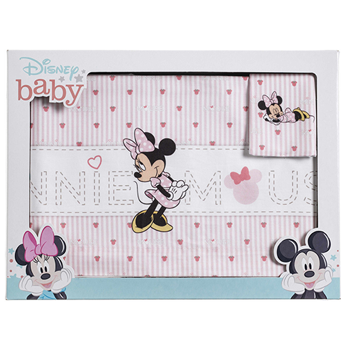 Disney Baby Set per Letto Completo 3pz Minnie Rosa Chiaro