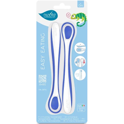 Nuvita Set di 2 Cucchiai Termosensibili Blu