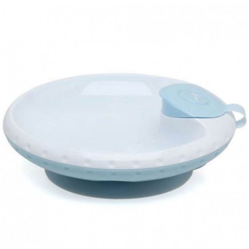 Kiokids Piatto Termico con Ventosa  Blu