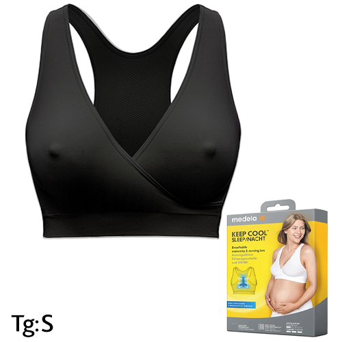 Medela Reggiseno da Notte Keep Cool Sleep Nero Tg: S