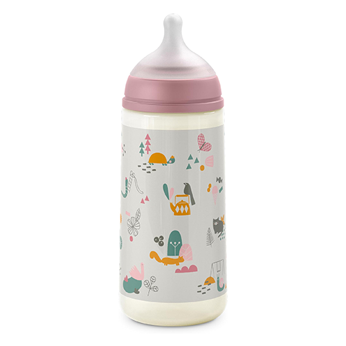 Suavinex Walk in The Park Biberon Silicone 360ml Rosa