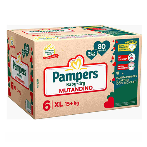 Pampers Baby Dry Mutandino PentaPack XL x80
