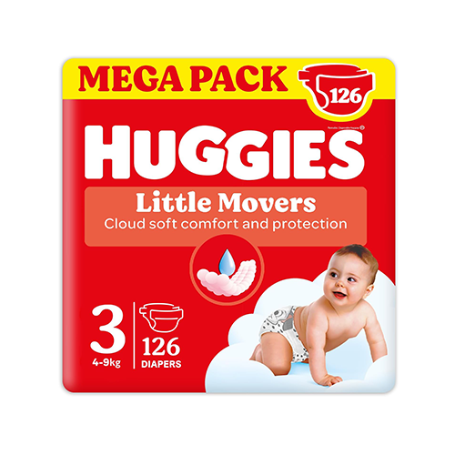 Huggies Little Movers Mega Pack TG. 3 126pz