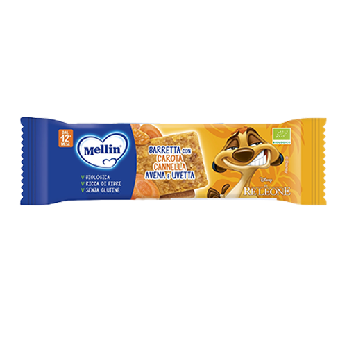 Mellin Disney Barretta Carota-Cannella-Avena-Uvetta 20gr