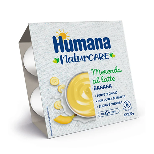 Humana Merenda al Latte Banana 4x100gr