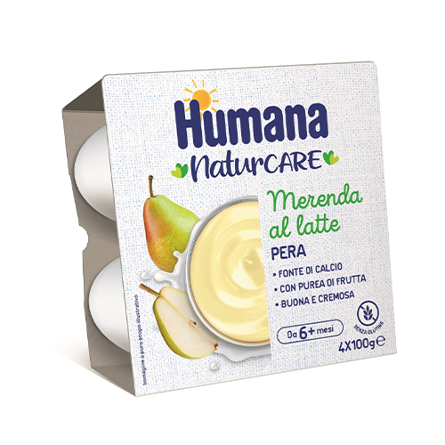 Humana Merenda al Latte Pera 4x100gr