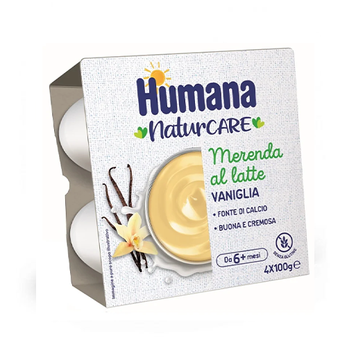 Humana Merenda al Latte Vaniglia 4x100gr