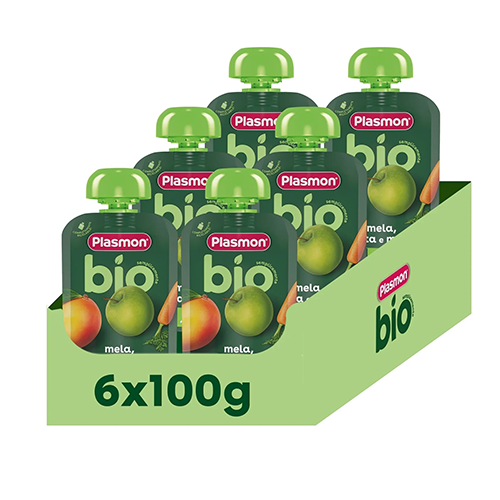 Plasmon Bio Pouch Mela-Carota-Mango 6x100gr