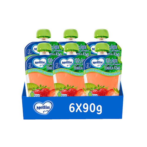 Mellin Pouch Fragola-Kiwi 6x90gr