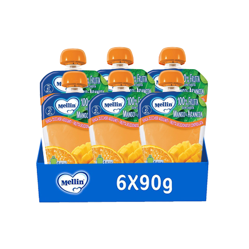 Mellin Pouch Mango-Arancia 6x90gr