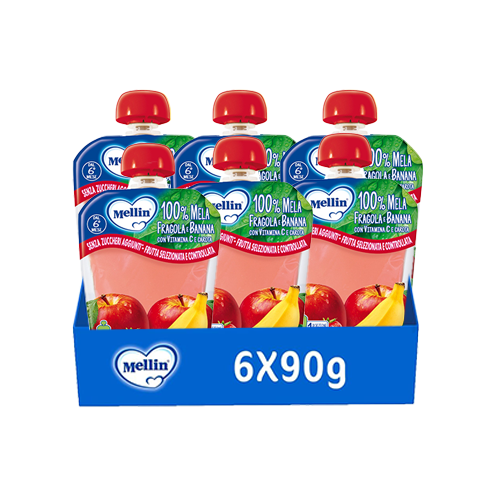 Mellin Pouch Mela-Fragola-Banana 6x90gr