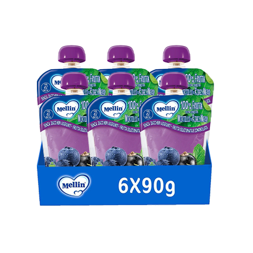 Mellin Pouch Mirtillo-Ribes Nero 6x90gr