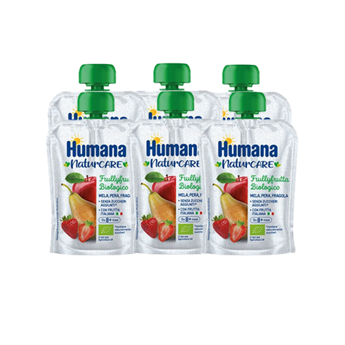 Humana FrullyFrutta Mela-Pera-Fragola 6x90gr