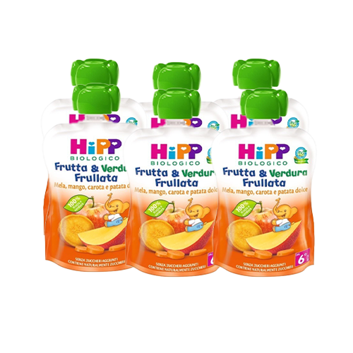 Hipp Frutta e Verdura Frullata Mela-Mango-Carote-PatateDolci 6x90g