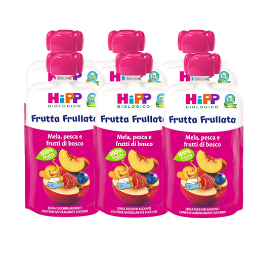 Hipp Frutta Frullata Mela-Pesca-Frutti di bosco 6x90g
