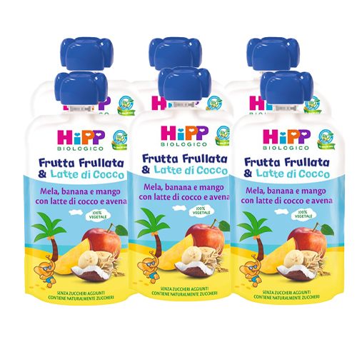 Hipp Frutta Frullata & Latte di Cocco Mela-Banana-Mango-Avena 6x90g