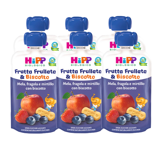 Hipp Frutta Frullata & Biscotto Mela-Fragola-Mirtillo 6x90g