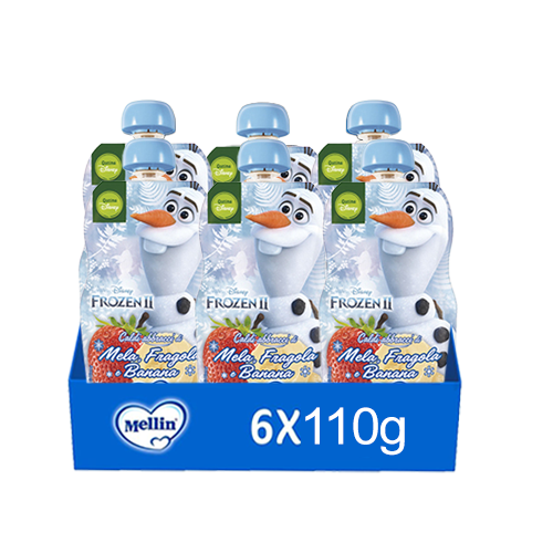 Mellin Pouch Disney Frozen Mela-Fragola-Banana 6x110gr