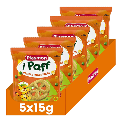 Plasmon Paff Piselli e Mais Dolce 5x15g