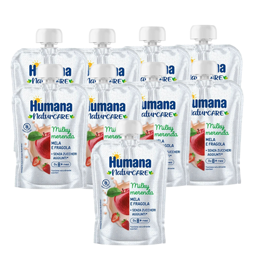 Humana MilkyMerenda Mela e Fragola 9x100g