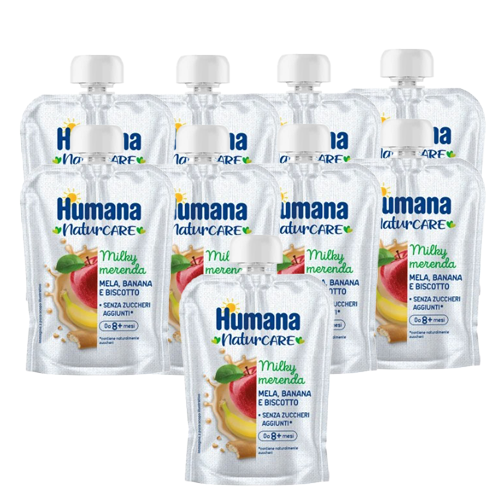 Humana MilkyMerenda Mela-Banana e Biscotto 9x100g