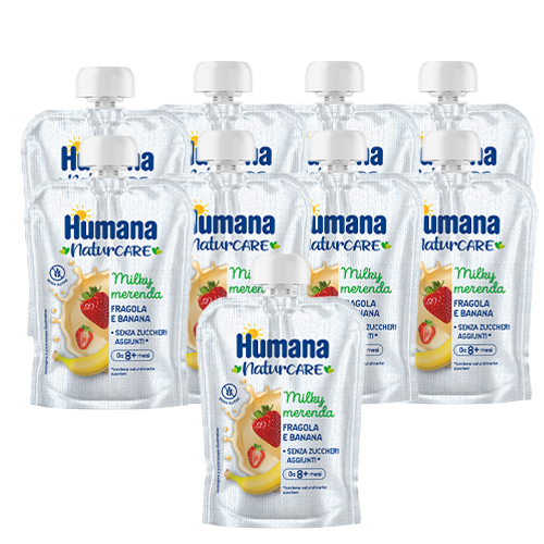 Humana MilkyMerenda Banana e Fragola 9x100g