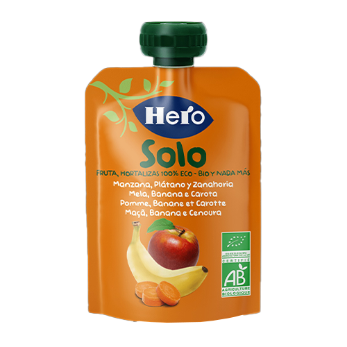 Hero Solo Pouch Mela, Banana e Carote 100g