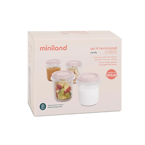 Miniland Set 4 Contenitori 200ml Candy
