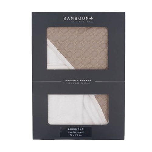 Bamboom Asciugamano con Cappuccio + Guanto Honey Sand
